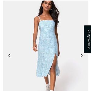 Blue Floral Midi Dress